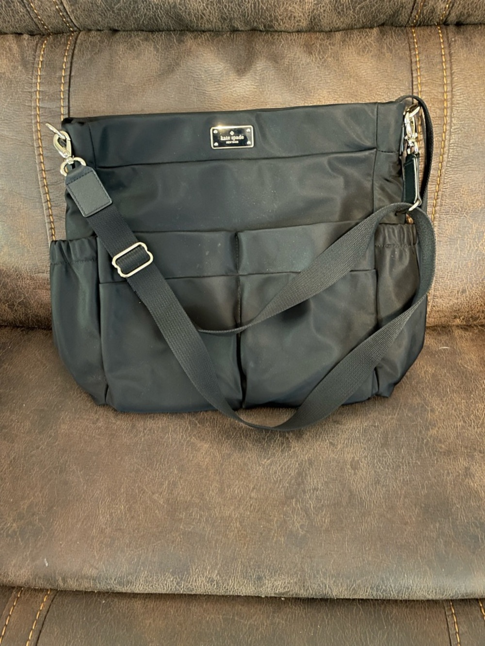 Kate Spade black nylon diaper bag.